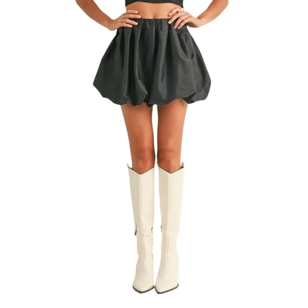 New! Miou Muse Black Bubble Mini Skirt Sz M